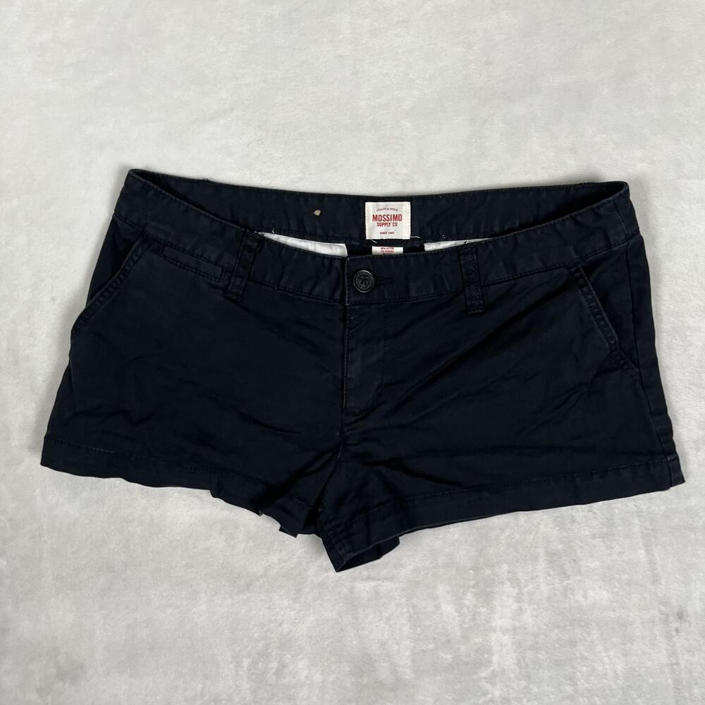 Mossimo Supply Co Shorts Womens 11 Blue Twill Chino Flat Front Casual Summer Y2K